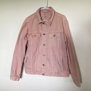 PacSun men's cream pink classic style denim jacket. Size L.